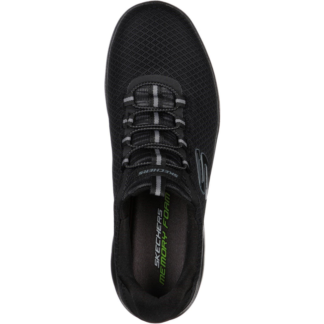 Men's Wide Fit Skechers 52811 Summits Slip On Sports Trainers - Black in Black - Image 5