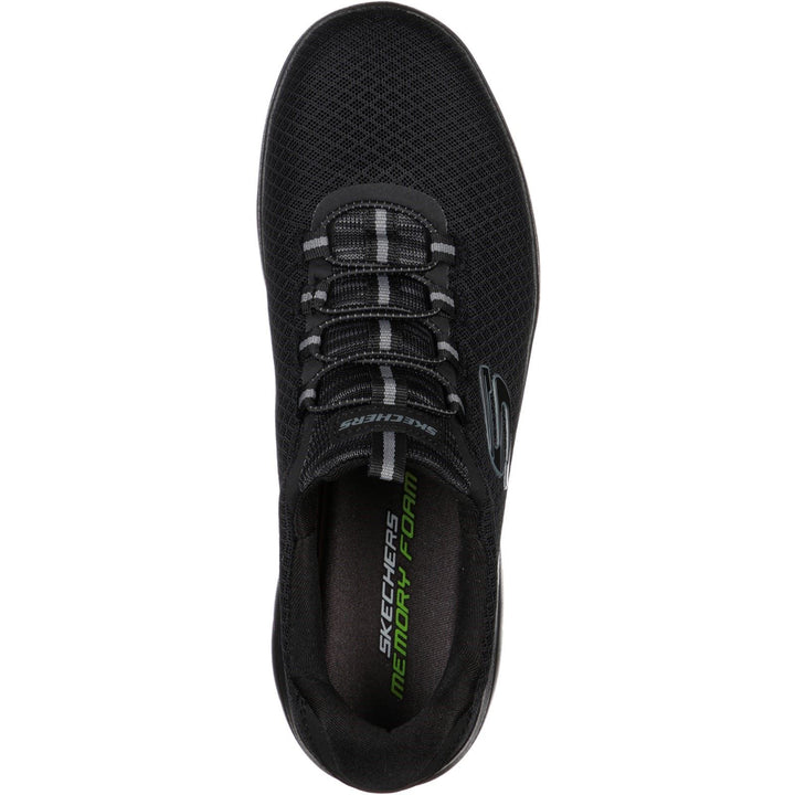 Men's Wide Fit Skechers 52811 Summits Slip On Sports Trainers - Black in Black - Image 1