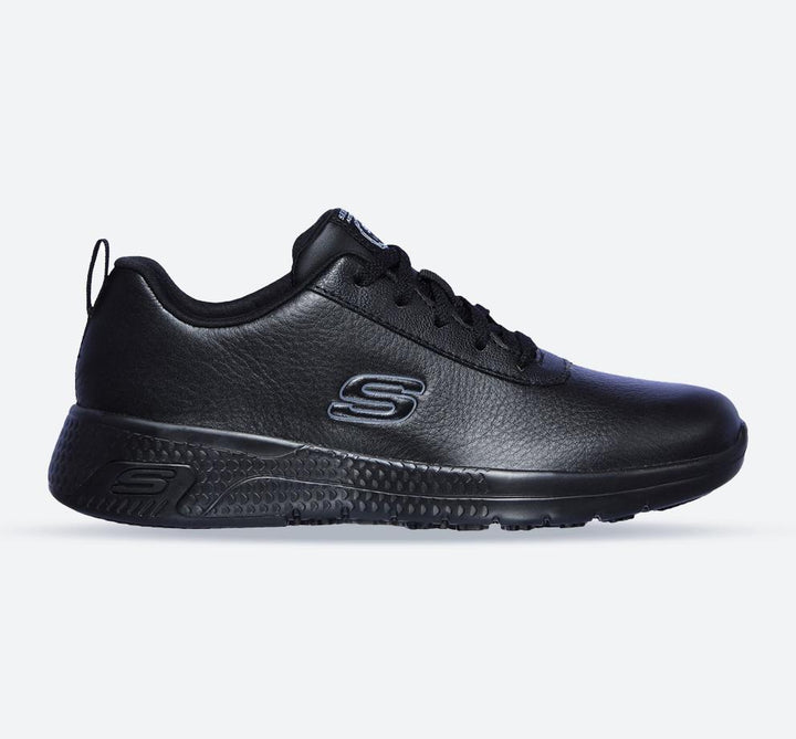 Women's Wide Fit Skechers 108010EC Marsing Gmina Slip Resistant Trainers in Black - Image 1