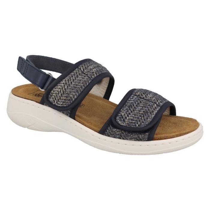 Women's Wide Fit DB Wallis Sandals in Navy Raffia - Image 1