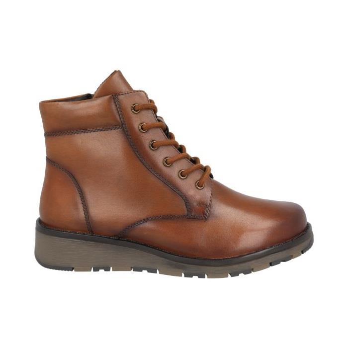 Womens Wide Fit Lace Up Boots by DB Shoes - Buckingham in Black Leather - Image 5