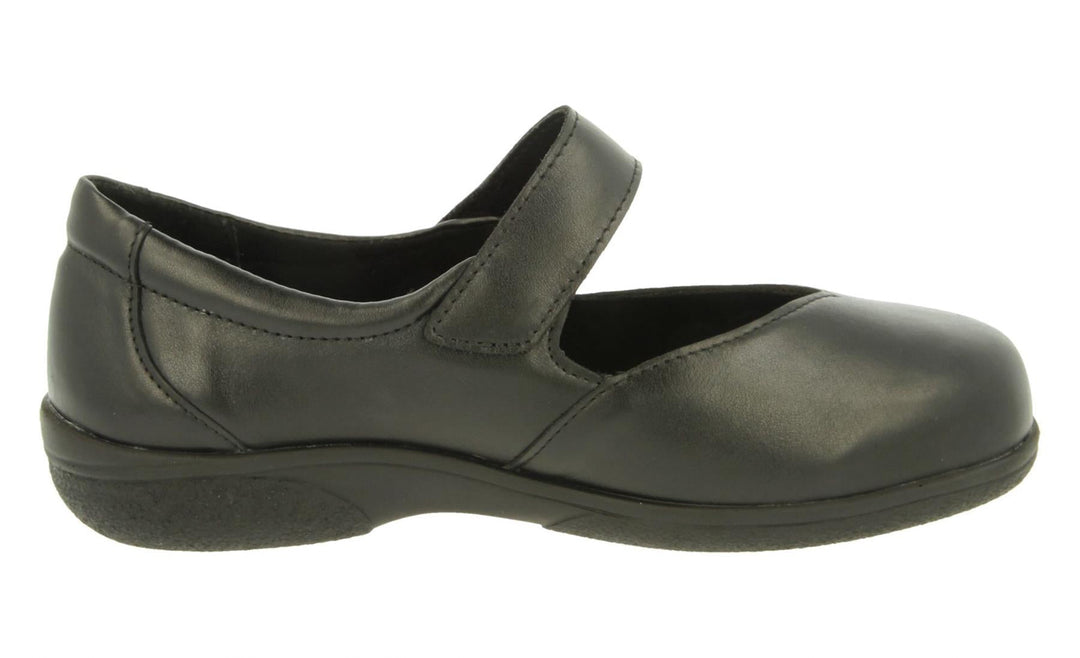 Womens Wide Fit DB Gull Shoes in Black - Image 4