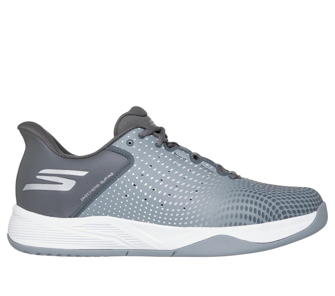 Men's Relaxed Fit Skechers 246101C Slip-ins Viper Court Vegan Reload Trainers in Grey/Charcoal - Image 2