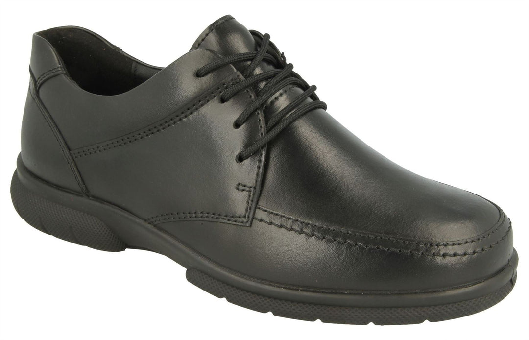 Mens Wide Fit DB Morgan 2 Shoes in Black Leather - Image 3