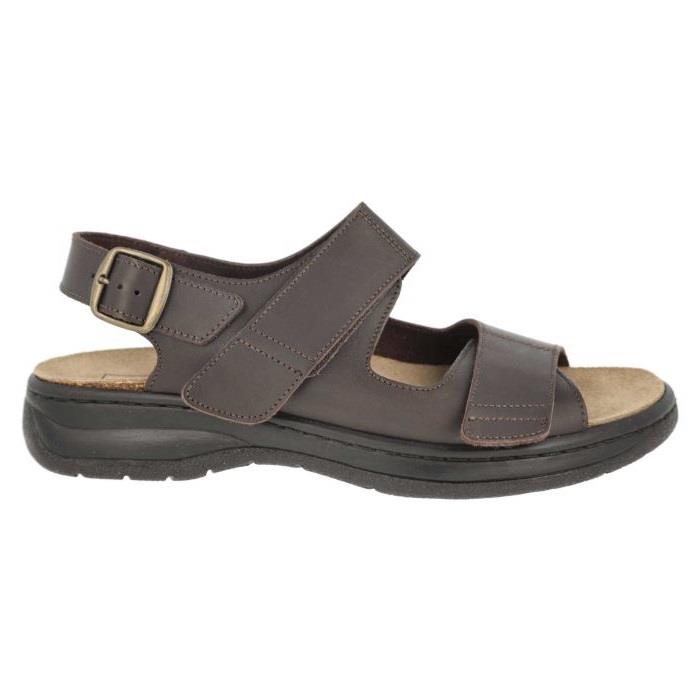 Men's Wide Fit DB Alfie Sandals in Black Leather - Image 7
