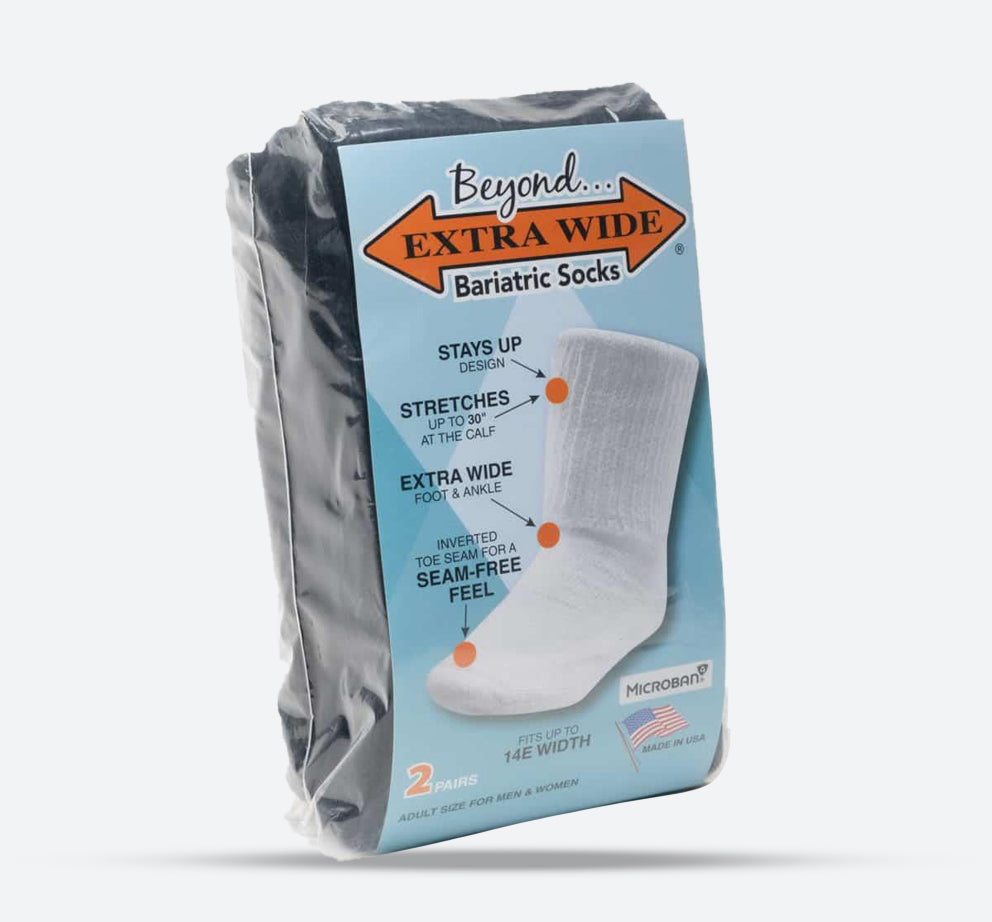 Mens Extra Wide 8961 Bariatric 2 Pairs Beyond Socks in Black - Image 1