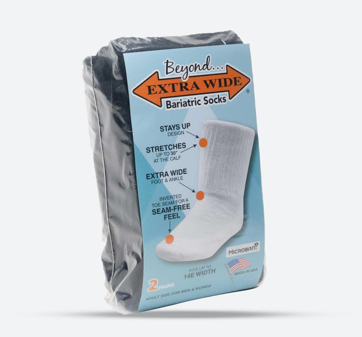 Mens Extra Wide 8961 Bariatric 2 Pairs Beyond Socks in Black - Image 1