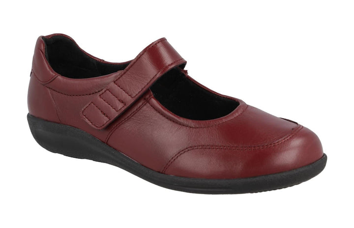 Women's Wide Fit DB Redpoll Shoes in Black Stretch Leather - Image 1