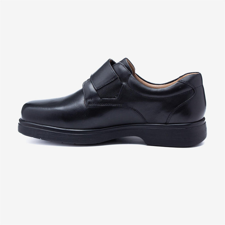 Mens Wide Fit Tredd Well Roger Velcro Shoes in Black - Image 1