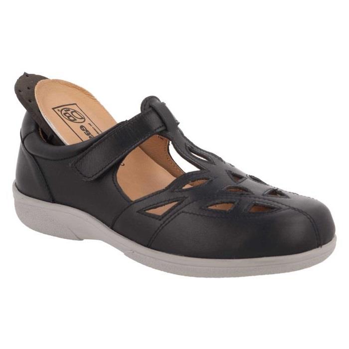 Women's Wide Fit DB Ayla Shoes in Navy Leather - Image 1