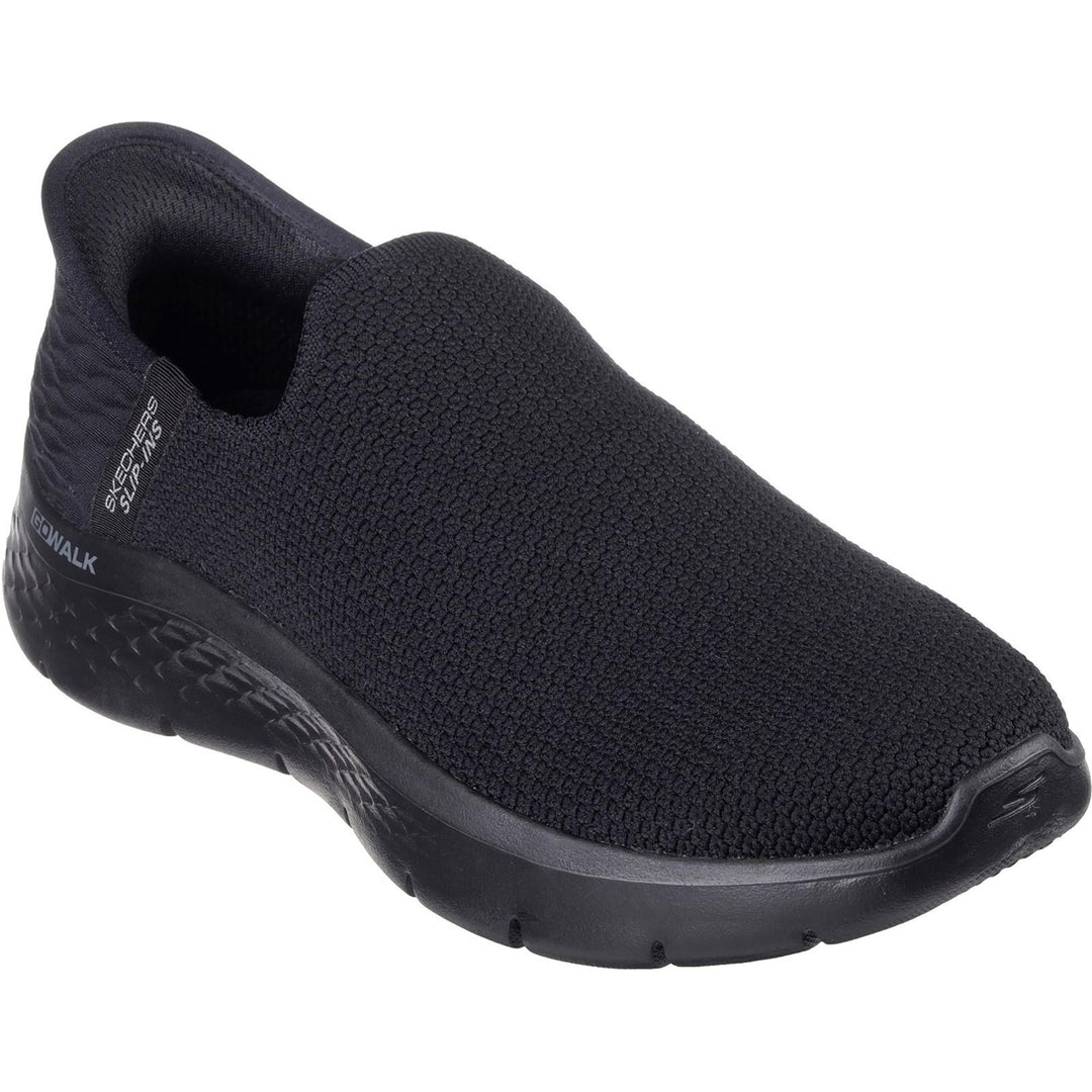 Women's Wide Fit Skechers Slip-ins 124820 Go Walk Flex Sunset Trainers in Black - Image 3