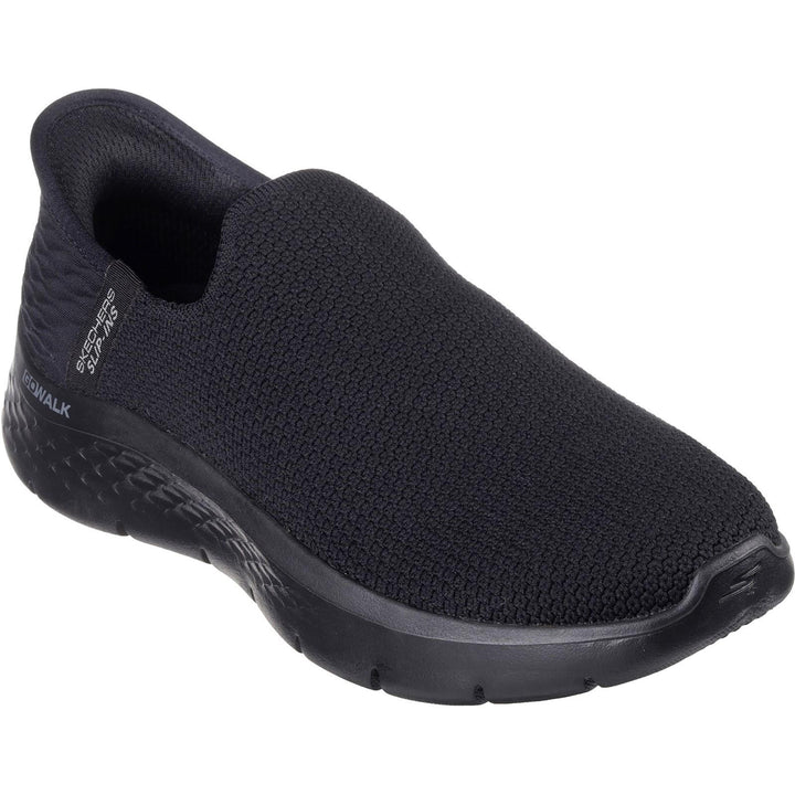 Women's Wide Fit Skechers Slip-ins 124820 Go Walk Flex Sunset Trainers in Black - Image 1