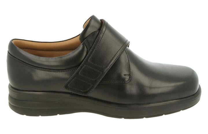 Mens Wide Fit DB Benny Shoes in Black Leather - Image 1