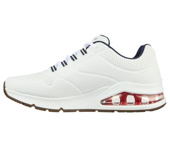 Men's Wide Fit Skechers 232181 Uno 2 Walking Trainers in White/Navy - Image 1