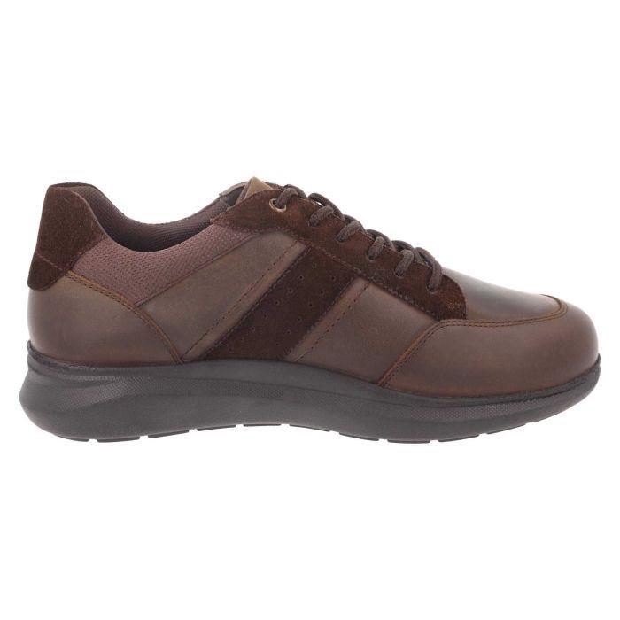 Men's Wide Fit DB Owen Lace Up Trainers in Black Leather / Black Suede - Image 9