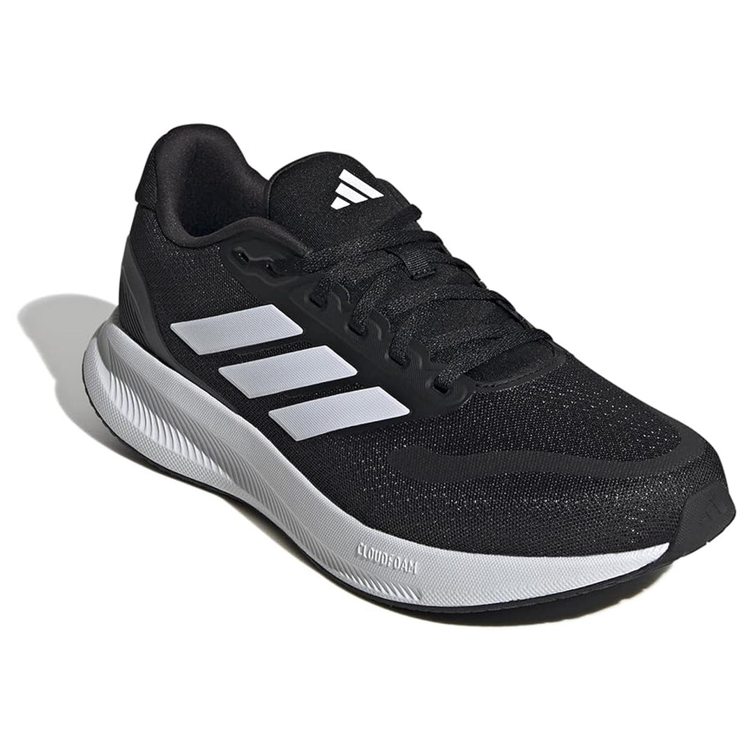 Men's Wide Fit Adidas Runfalcon 5 Walking/Running Trainers in Black/White - Image 12