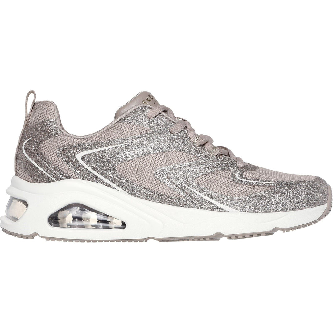 Women's Wide Fit Skechers 177411 Tres-Air Uno Glit Airy Trainers in Black - Image 8