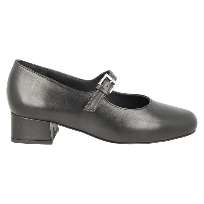 Women's Wide Fit DB Sirius Court Shoes in Black Leather - Image 1