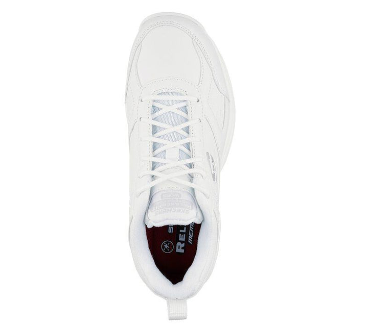 Women's Wide Fit Skechers 77200EC Relaxed Fit Dighton Bricelyn Work Shoes in White - Image 1