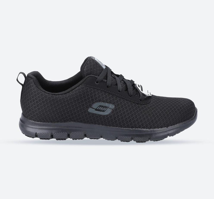 Women's Wide Fit Skechers 77210EC Genter Bronaugh SR Occupational Trainers in Black - Image 1