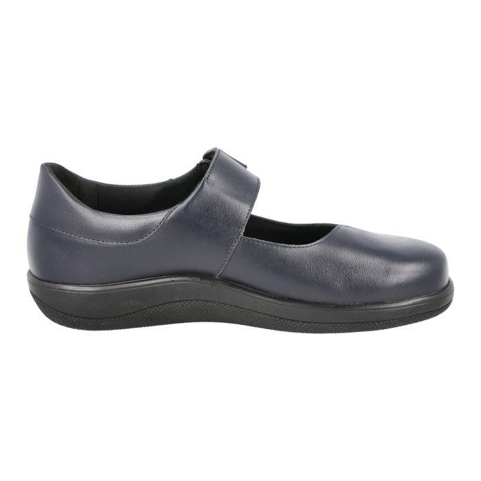 Women's Wide Fit DB Vista Shoes in Black Leather - Image 1