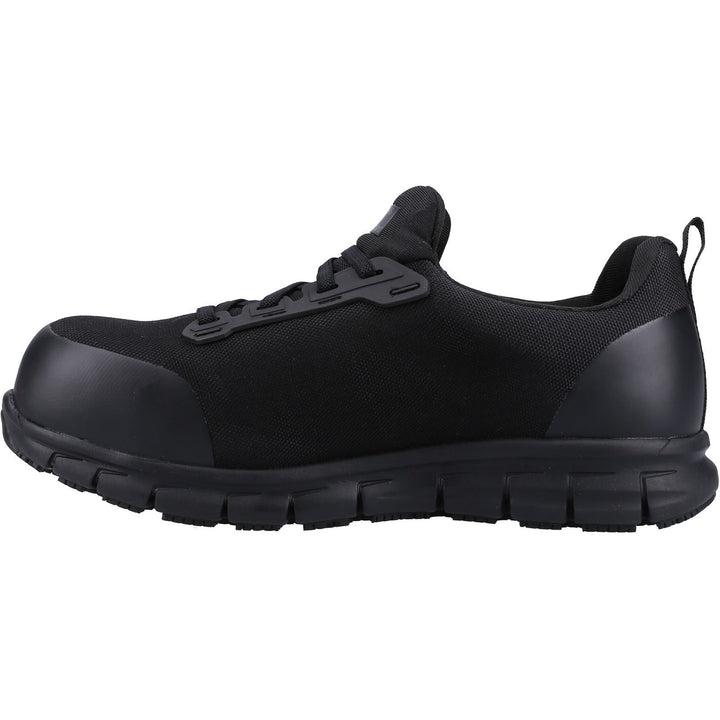 Women's Wide Fit Skechers 108041EC Sure Track Jixie Safety Trainers in Black - Image 1