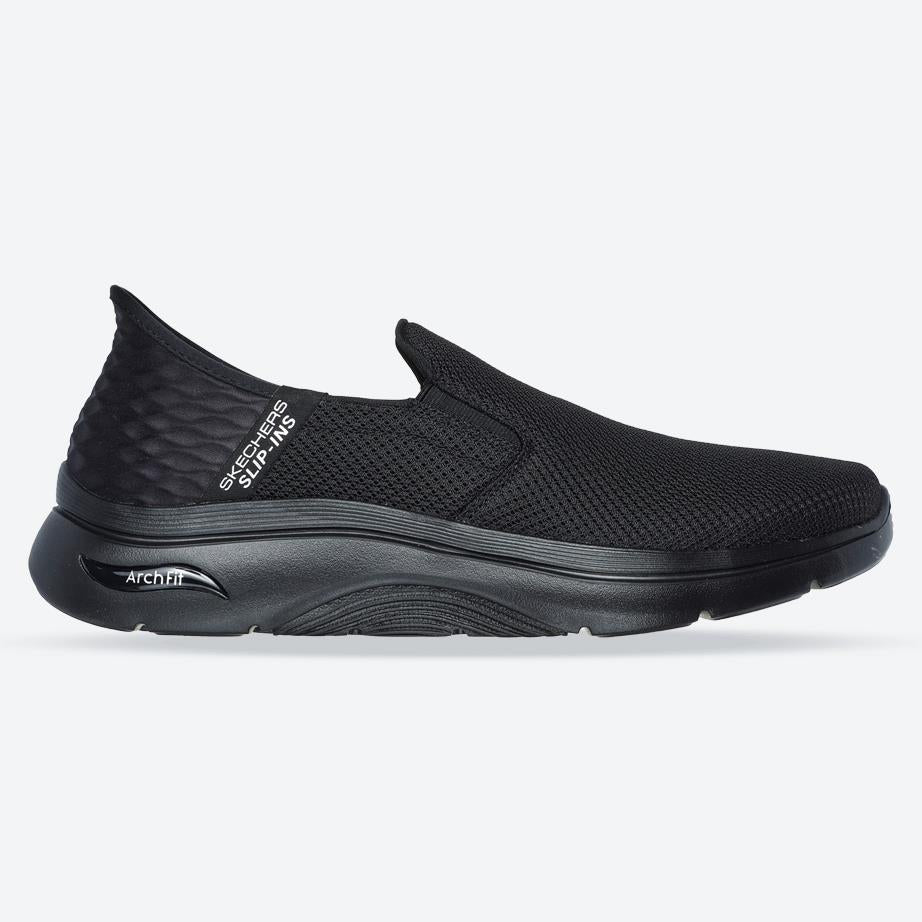 Men's Wide Fit Skechers 216600WW Slip-ins Go Walk Arch Fit Trainers in Black - Image 1
