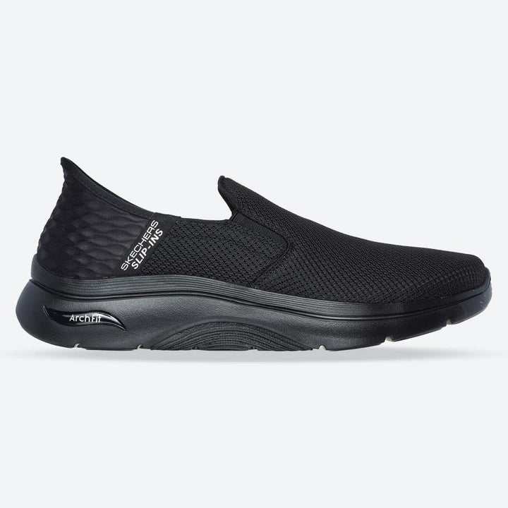 Men's Wide Fit Skechers 216600WW Slip-ins Go Walk Arch Fit Trainers in Black - Image 1