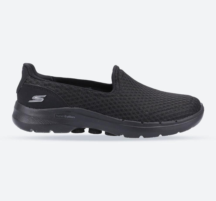 Women's Wide Fit Skechers 124508 Go Walk 6 Big Splash Trainers - Black/Black in Black - Image 1