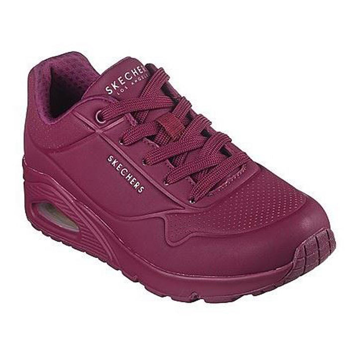 Women's Wide Fit Skechers 73690 Uno Stand On Air Sports Trainers - Plum in Plum - Image 1