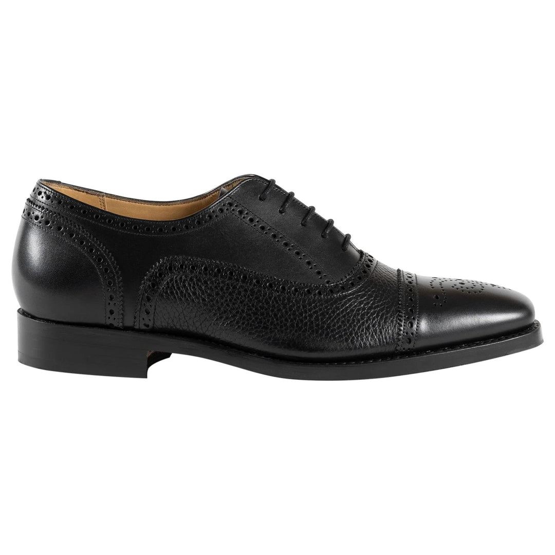 Men's Wide Fit Barker Sligo Oxford Shoes in Black - Image 2