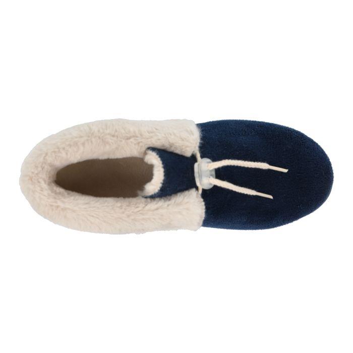 Women's Wide Fit DB Galilee Slippers in Navy Velour - Image 5
