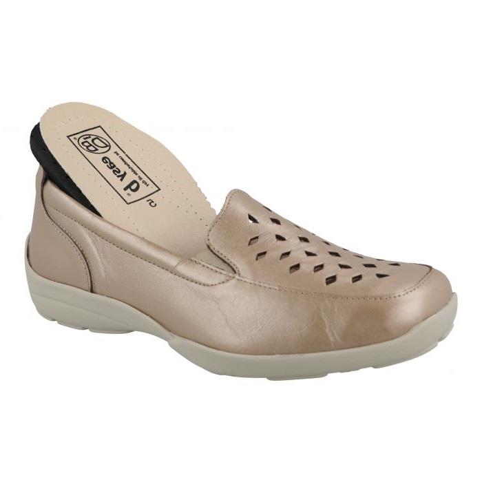 Women's Wide Fit DB Horseshoe Shoes in Blue Leather - Image 10