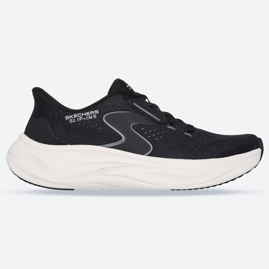 Women's Wide Fit Skechers 150565 Slip-ins Skech Cloud Plush Horizon Trainers in Black/White - Image 1