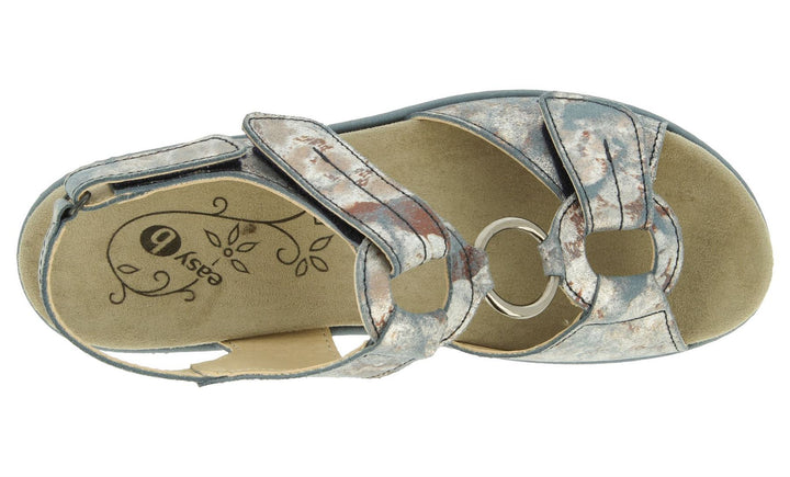Womens Wide Fit DB Turtle Sandals in Beige Mottled Suede - Image 1
