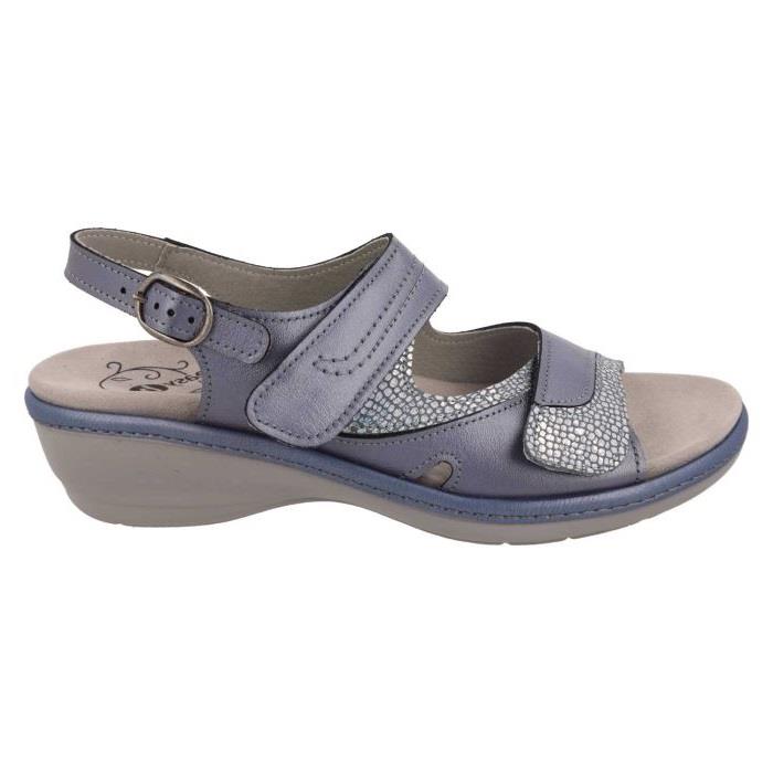 Women's Wide Fit DB Comfrey Sandals in Sky Blue Leather - Image 2
