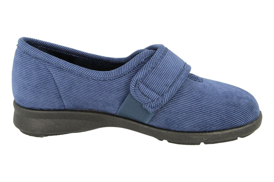 Womens Wide Fit DB Dallas Slippers in Denim Blue - Image 4
