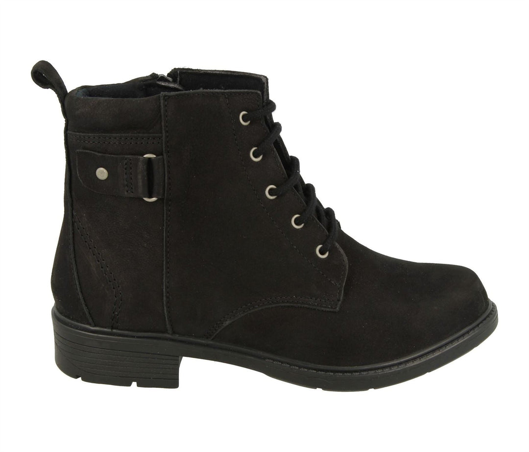 Womens Wide Fit DB Bayeux Boots in Black Nubuck - Image 2