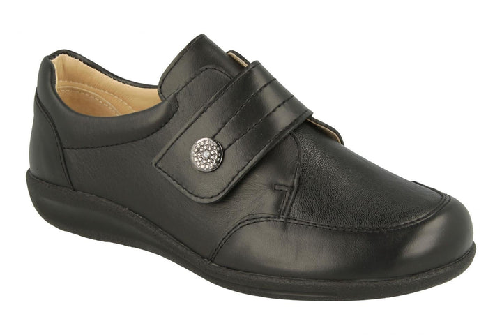 Womens Wide Fit DB Royston Shoes in Black - Image 1