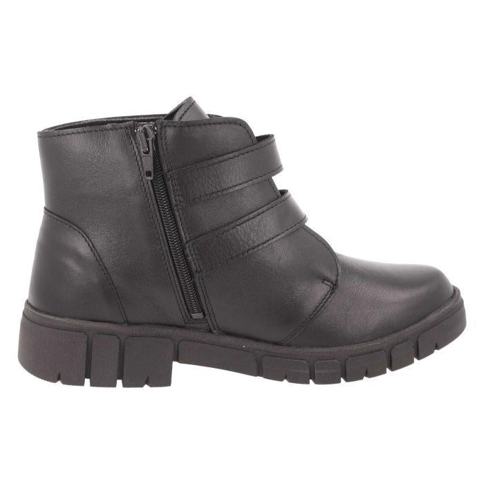 Women's Wide Fit DB Penelope Buckle Boots in Black Leather - Image 1