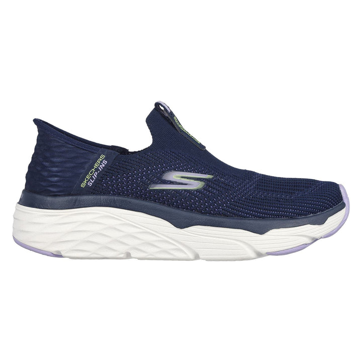 Women's Wide Fit Skechers 128571 Max Cushioning Smooth Trainers - Navy/Lavender in Navy/Lavender - Image 1