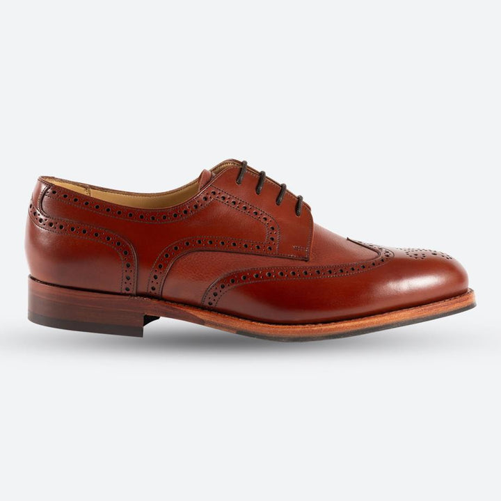 Mens Wide Fit Barker Athlone Redwood Calf Cervo Shoes in Brown - Image 1