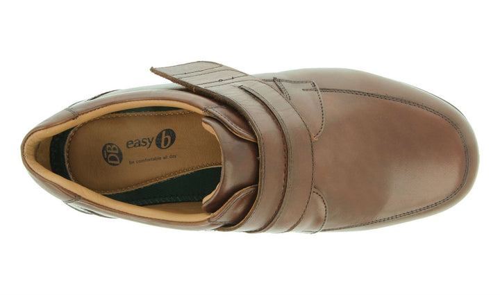 Mens Wide Fit DB Donald Shoes in Black Leather - Image 1