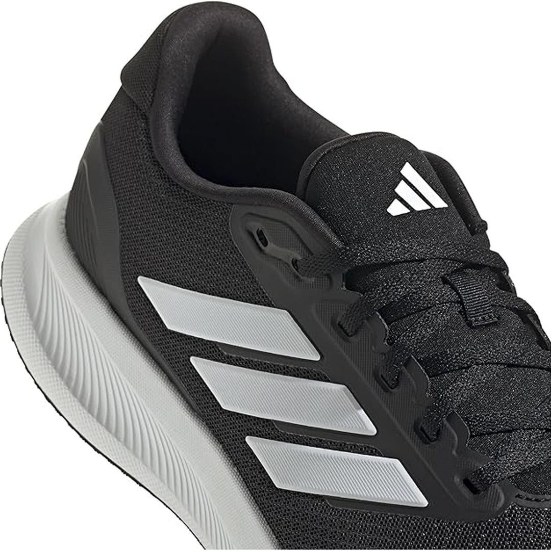 Men's Wide Fit Adidas Runfalcon 5 Walking/Running Trainers in Black/White - Image 15