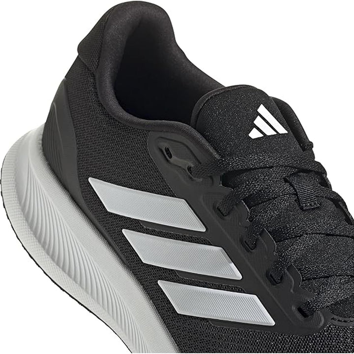 Men's Wide Fit Adidas Runfalcon 5 Walking/Running Trainers in Black/White - Image 1