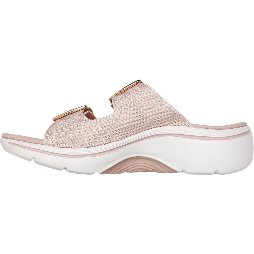 Women's Wide Fit Skechers Go Walk Arch Fit 2.0 Destined Sandals in Black - Image 9