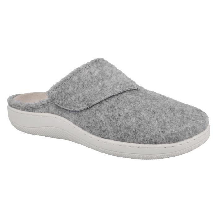 Women's Wide Fit DB Lake Mule Slippers in Grey - Image 3