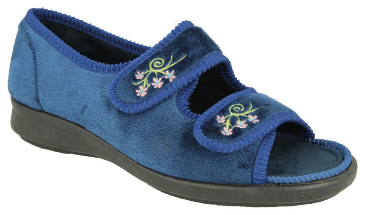 Womens Wide Fit DB Ace 2 Slippers in Black - Image 1