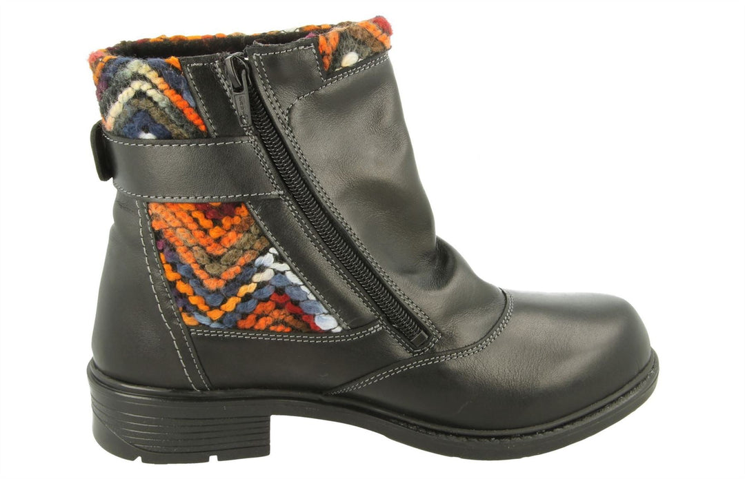 Womens Wide Fit DB Rainbow Boots in Black / Pattern - Image 3