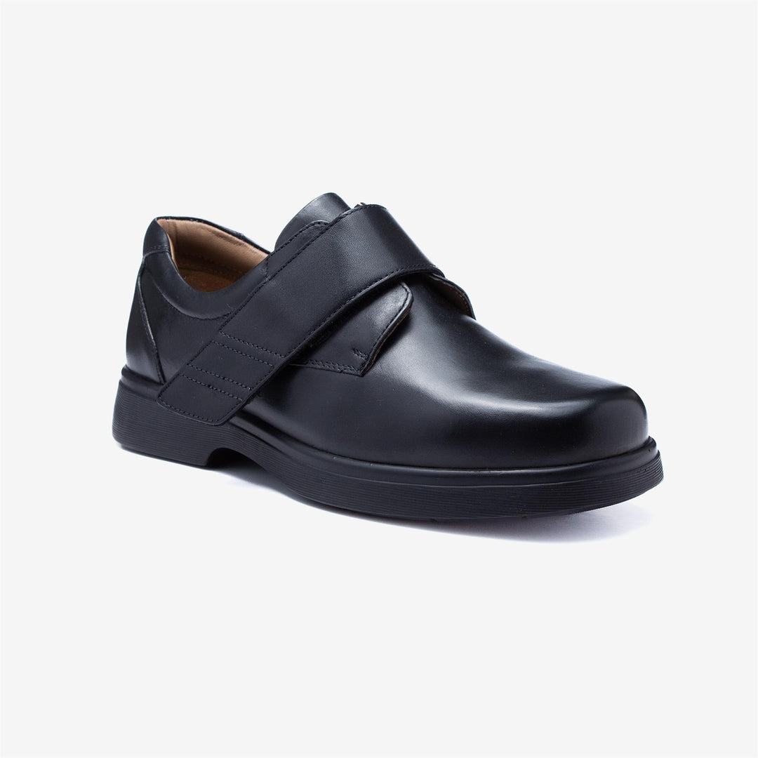 Mens Wide Fit Tredd Well Roger Velcro Shoes in Black - Image 3